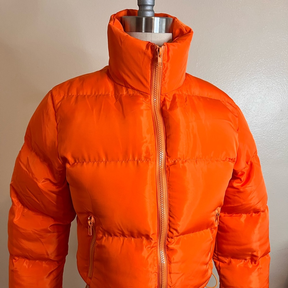 Women's Orange Puffer Jacket